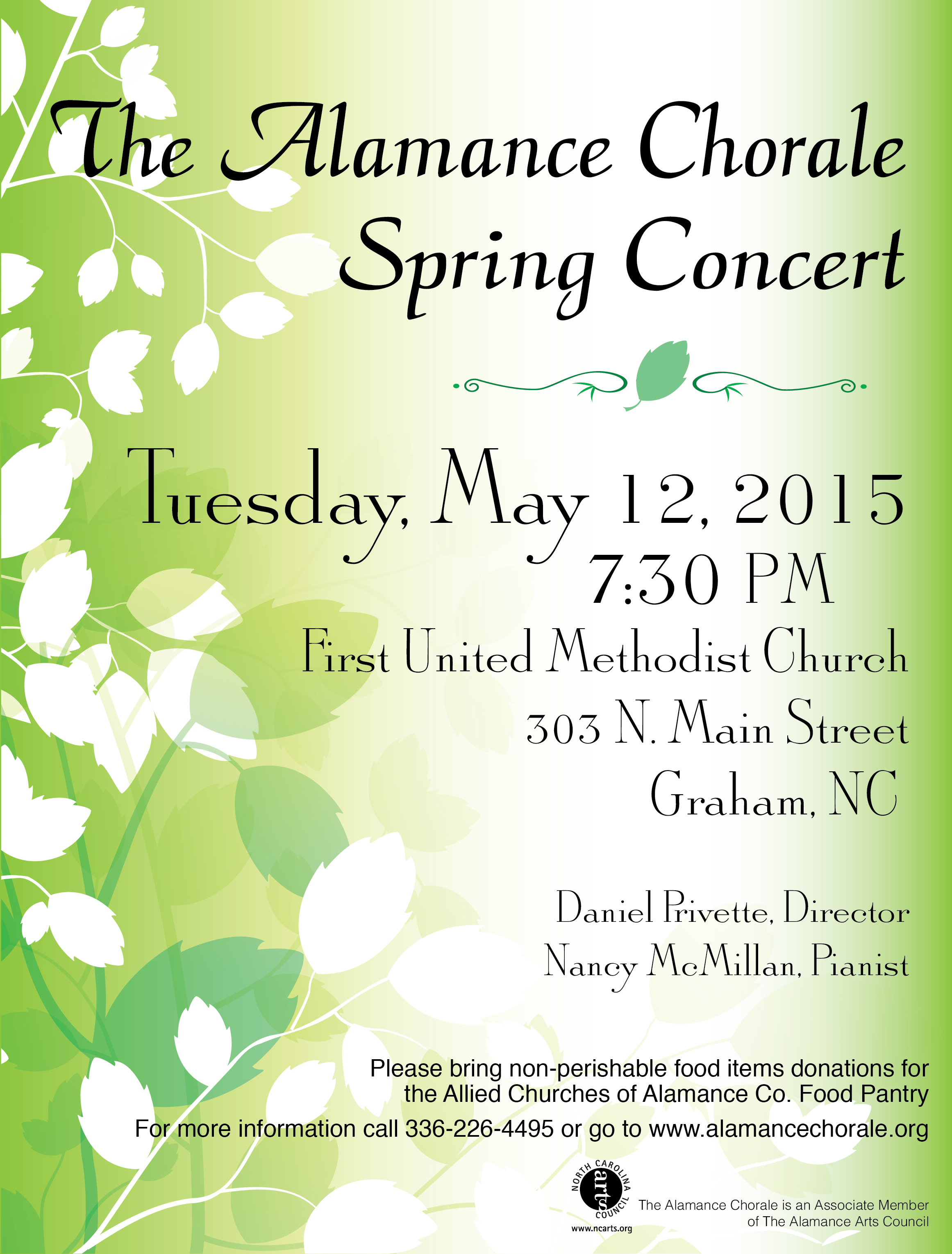 Alamance Chorale May 12, 2015 Spring Concert Flyer Graphic